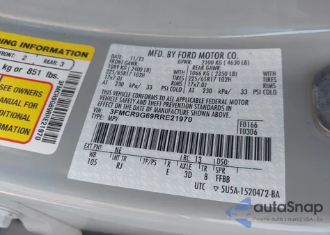 2024 Ford Bronco Sport Heritage from USA, damaged, VIN 3FMCR9G69RRE21970